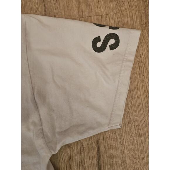 Vintage 00s Stussy AOP Big Logo Hype tee Skate OG rare Tokyo NYC Medium White - Picture 5 of 10